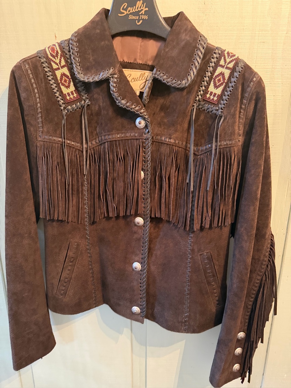 Scully Expresso Suede Fringe Jacket